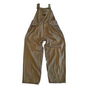 Vintage 90s Code Zero Baggy Skater Overalls Olive Green Grunge 33M